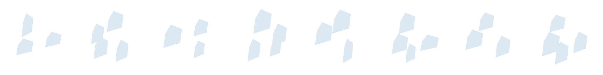 Facet, eight original brush variants