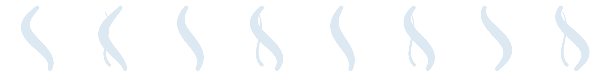 Ribbon, eight original brush variants